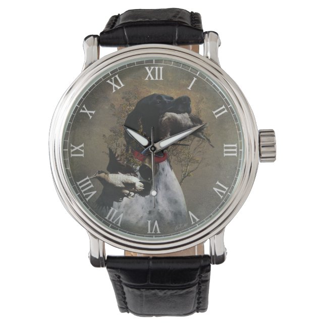 Engelse Pointer  Horloge (Voorkant)