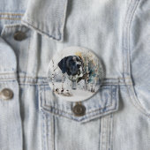 Engelse Pointer , Houtsnip Jachtseizoen , Kunst Ronde Button 7,6 Cm (In situ)