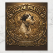 Engelse Pointer Jacht ,Chukar patrijs Wijn Etiket (Enkel label)