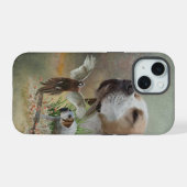 Engelse pointer, jacht op vogels iPhone 15 case (Achterkant horizontaal)