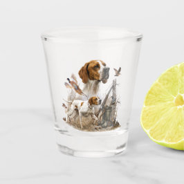 Engelse pointer, jacht op vogels shot glas