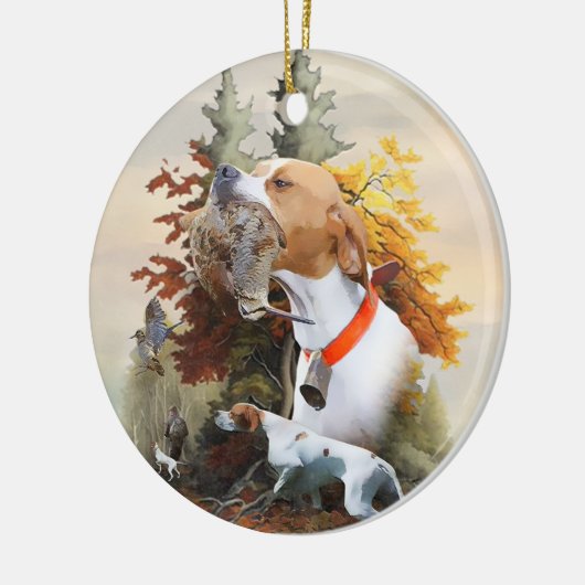 Engelse pointer keramisch ornament (Links)
