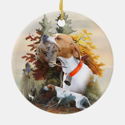 Engelse pointer keramisch ornament (Achterkant)