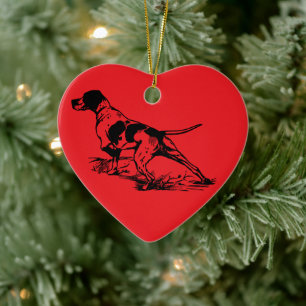 Engelse pointer keramisch ornament