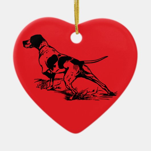 Engelse pointer keramisch ornament (Voorkant)