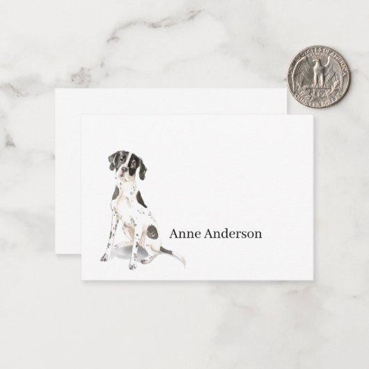 Engelse Pointer Notitiekaartje (Voorkant / Achterkant in situ)