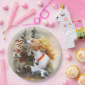 Engelse pointer papieren bordje (Feest)