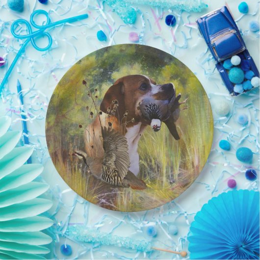 Engelse pointer papieren bordje (Feest)