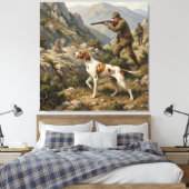 Engelse Pointer, Patrijshond Canvas Afdruk (Insitu (Slaapkamer))