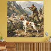 Engelse Pointer, Patrijshond Canvas Afdruk (Insitu (Woonkamer))
