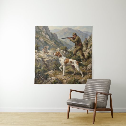 Engelse Pointer, Patrijzenjacht Wandkleed (In situ)