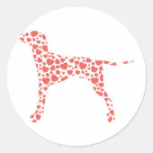 Engelse pointer ronde sticker (Voorkant)