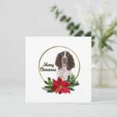 Engelse Pointer Rood & Groen Kerstmis Kaart (Staand voorkant)