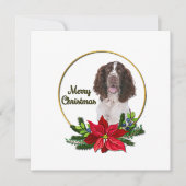 Engelse Pointer Rood & Groen Kerstmis Kaart (Voorkant)