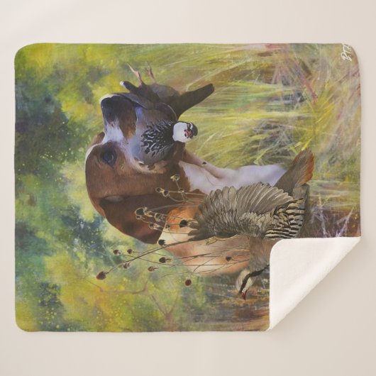 Engelse pointer sherpa deken (Voorkant (horizontaal))