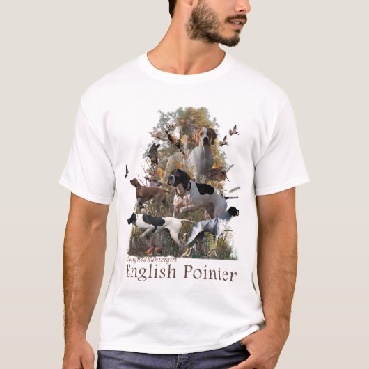 Engelse Pointer Sierkussen geschenkdoos T-shirt (Voorkant)