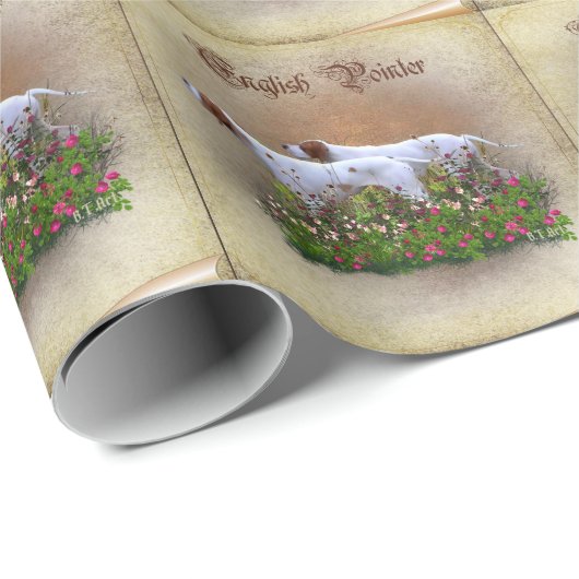 Engelse Pointer Tapijt Poster Triptiek Acryl P Cadeaupapier (Rol Hoek)