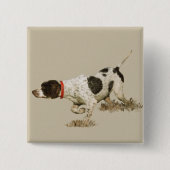 Engelse pointer vierkante button 5,1 cm (Voorkant)