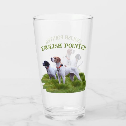 Engelse pointer, vogeljacht glas (Achterkant)