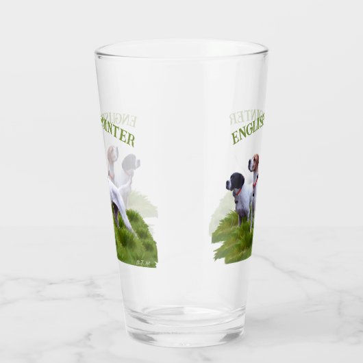 Engelse pointer, vogeljacht glas (Rechts)