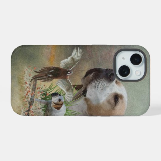 Engelse pointer, vogeljacht iPhone 15 case (Achterkant horizontaal)