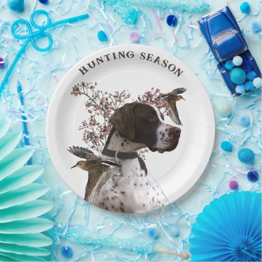 Engelse pointer, vogeljacht papieren bordje (Feest)