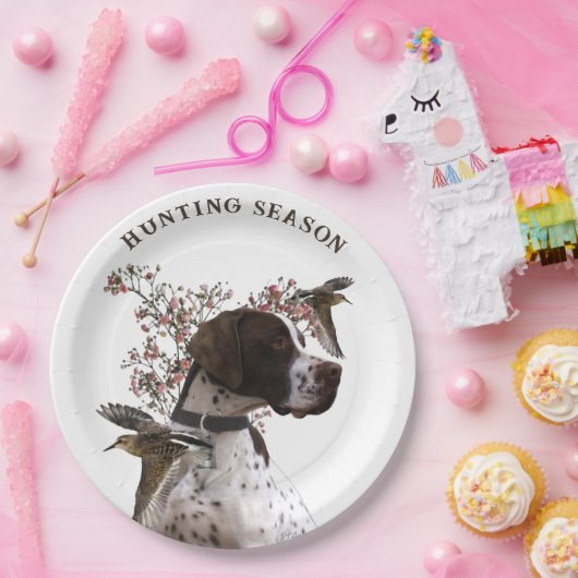 Engelse pointer, vogeljacht papieren bordje (Feest)