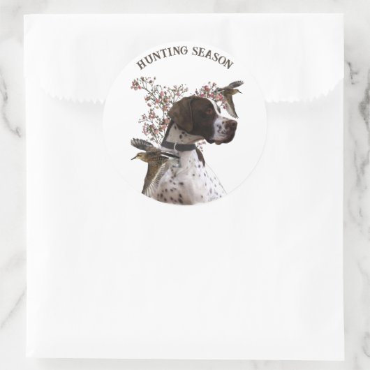 Engelse pointer, vogeljacht ronde sticker (Tas)