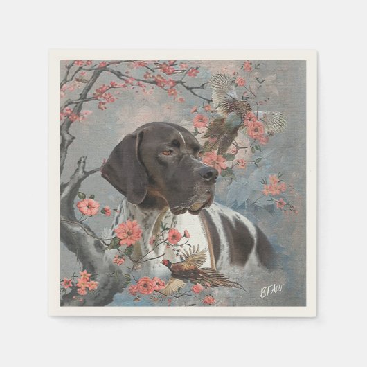 Engelse pointer, vogeljacht servet (Voorkant)