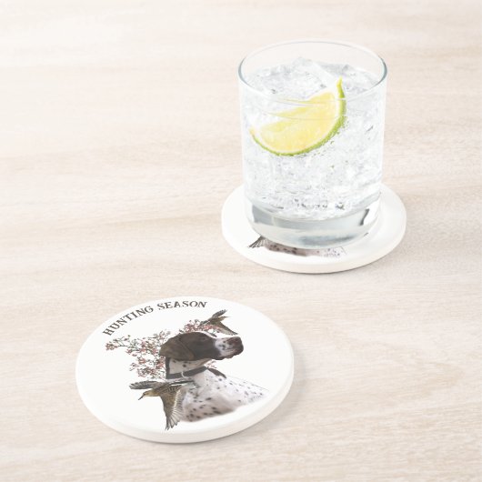 Engelse pointer, vogeljacht zandsteen onderzetter (Zijkant)