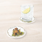 Engelse pointer, vogeljacht zandsteen onderzetter (Zijkant)