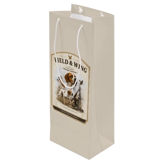 Engelse Pointer   Wijn Cadeautas (Achterkant Gekanteld)