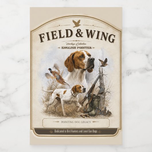 Engelse Pointer Wijn Etiket (Enkel label)