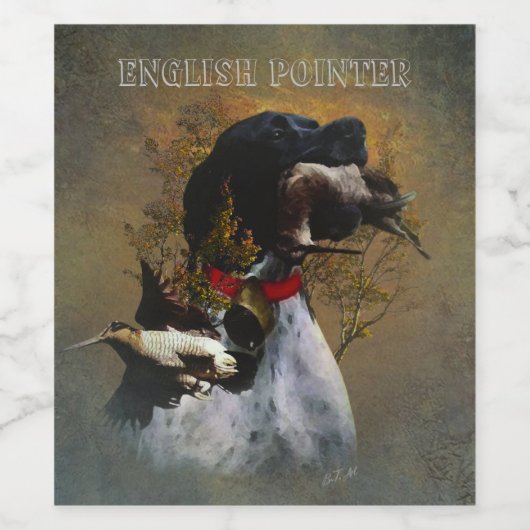 Engelse Pointer Wijn Etiket (Enkel label)