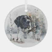 Engelse Pointer, Woodcock Hunting Season, Kunst Glas Ornament (Voorkant)
