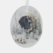 Engelse Pointer, Woodcock Hunting Season, Kunst Glas Ornament (Voorkant Rechts)