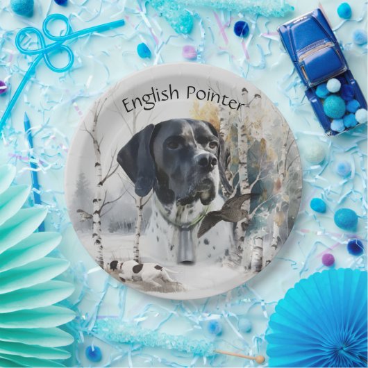 Engelse Pointer, Woodcock Hunting Season, Kunst Papieren Bordje (Feest)