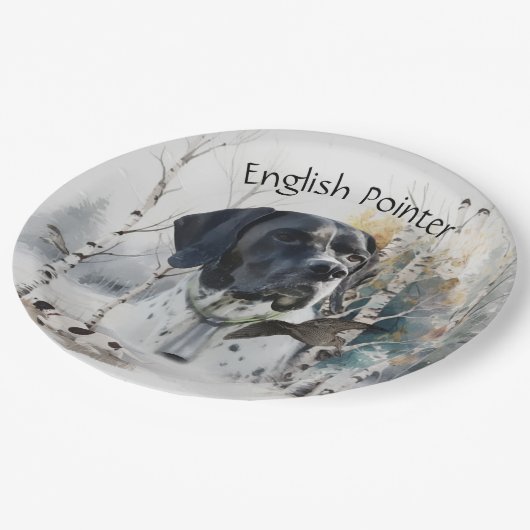 Engelse Pointer, Woodcock Hunting Season, Kunst Papieren Bordje (Gekanteld)