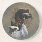 Engelse pointer zandsteen onderzetter (Voorkant)