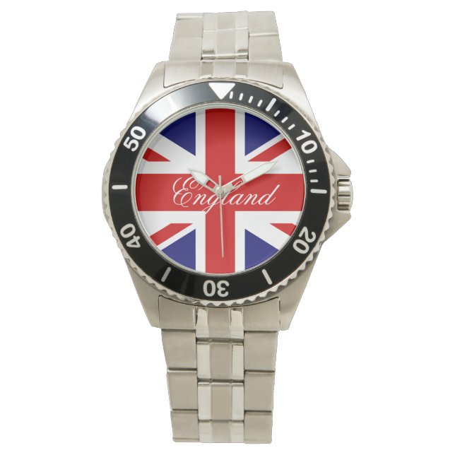 Engelse polshorloges met vlag van Union Jack Horloge (Voorkant)