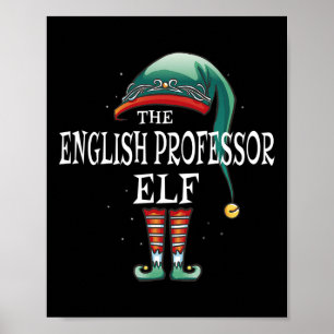 Engelse professor Elf Job Christmas Poster