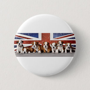 Engelse puppies ronde button 5,7 cm