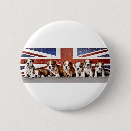 Engelse puppies ronde button 5,7 cm (Voorkant)