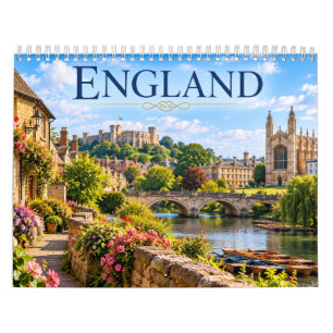 Engelse reisagenda met natuurschoon kalender