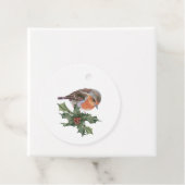 Engelse Robin in het Holly Christmas cadeau label (In situ)
