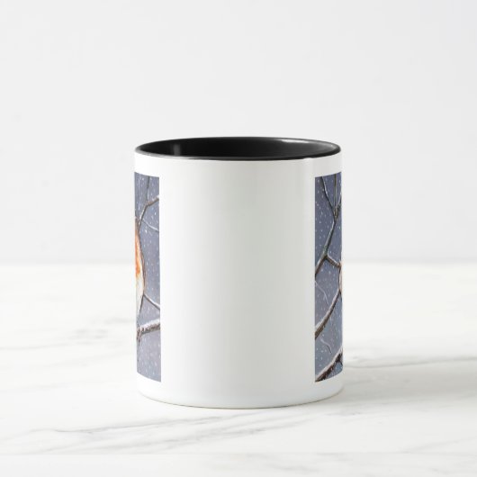 ENGELSE ROBIN IN SNEEUW: OLIEPASTEL ART MOK (Midden)