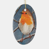 ENGELSE ROBIN IN SNEEUW: ORNAMENT (Rechts)