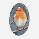 ENGELSE ROBIN IN SNEEUW: ORNAMENT (Links)