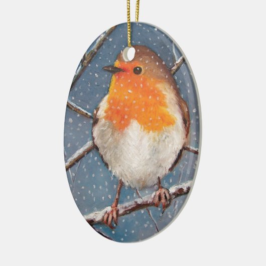 ENGELSE ROBIN IN SNEEUW: ORNAMENT (Links)