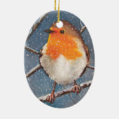 ENGELSE ROBIN IN SNEEUW: ORNAMENT (Achterkant)